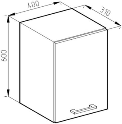 Vicco Hängeschrank R-Line, Anthrazit Hochglanz/Weiss, 40 cm Anthrazit Hochglanz Hängeschrank 40cm, A