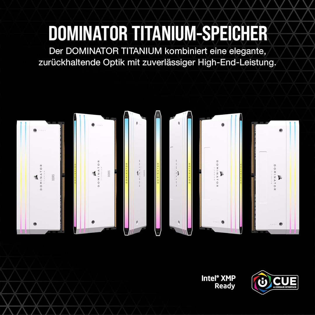 CORSAIR Dominator Titanium RGB DDR5 RAM 32GB (2x16GB) DDR5 6400MHz CL32 Intel XMP iCUE-Kompatibler C