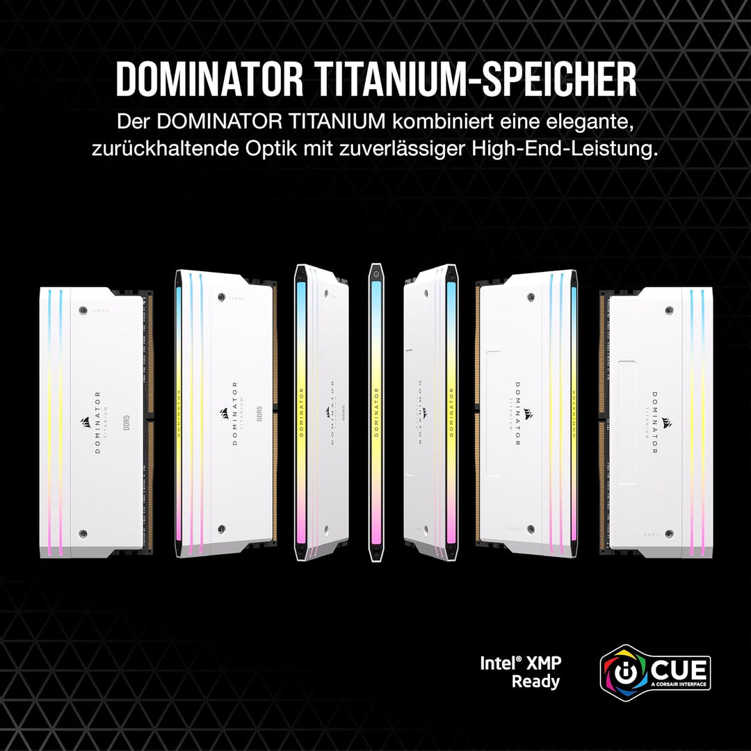 CORSAIR Dominator Titanium RGB DDR5 RAM 32GB (2x16GB) DDR5 6400MHz CL32 Intel XMP iCUE-Kompatibler C