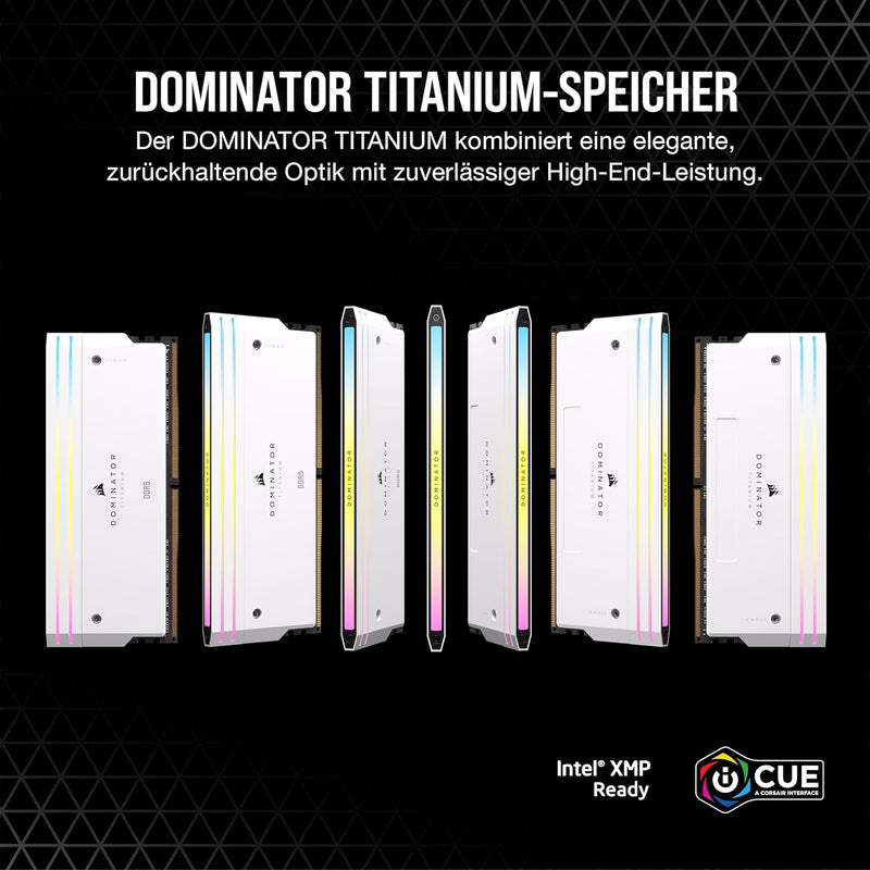 CORSAIR Dominator Titanium RGB DDR5 RAM 64GB (2x32GB) DDR5 6600MHz CL32 Intel XMP iCUE-Kompatibler C