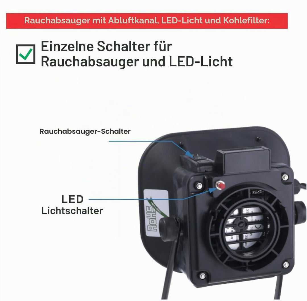 Aoyue 486+ Absaug und Lötrauchabsorberventilator mit Abluftschlauch und Licht AOYUE-486-P, AOYUE-486