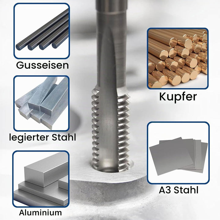 BIGP Gewindebohrer M18 X 1.5, Metrisch Gewindeschneid und Gewindeschneideisen, HSS Gewindebohrer und