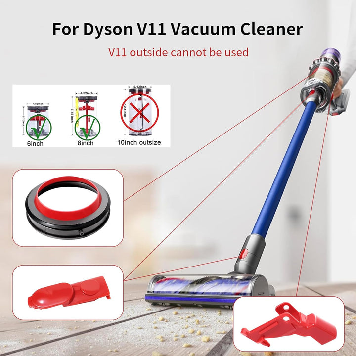 Ersatzteil für Dyson V11 Staubsauger zubehör, Staubbehälter-oberer Fester Dichtungsring + Clip Latch