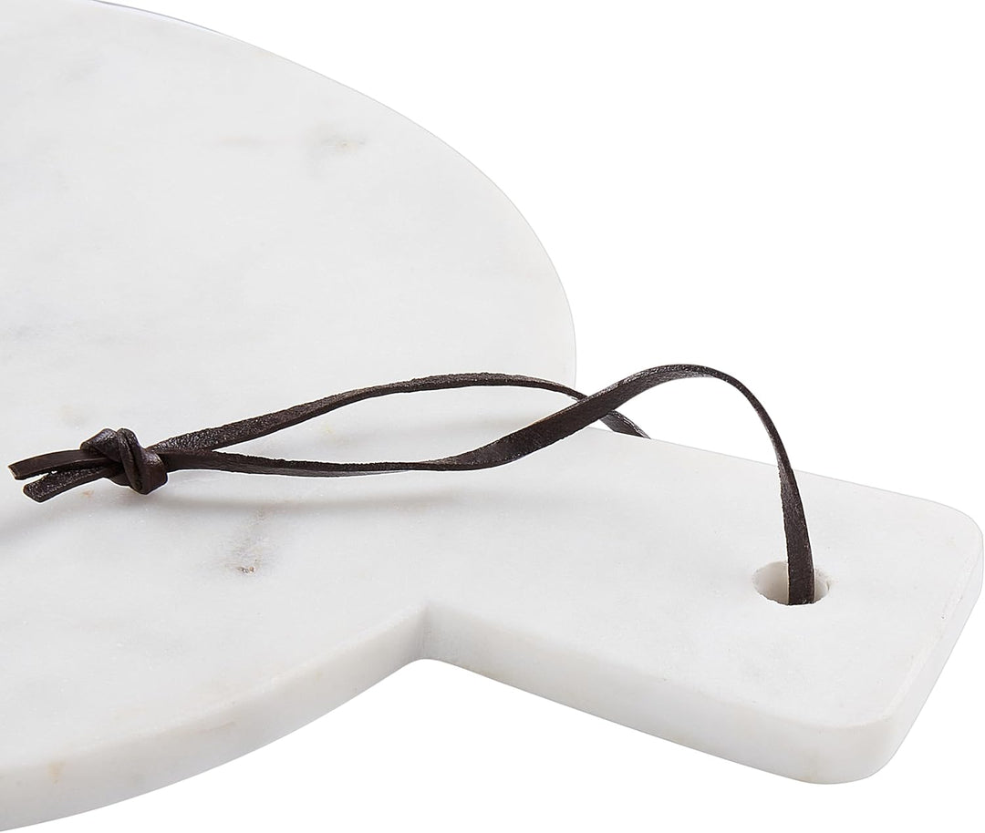 Beliani Servierplatte Marmor weiss ø 29 cm rund handgefertigt Acharnes