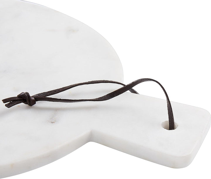 Beliani Servierplatte Marmor weiss ø 29 cm rund handgefertigt Acharnes