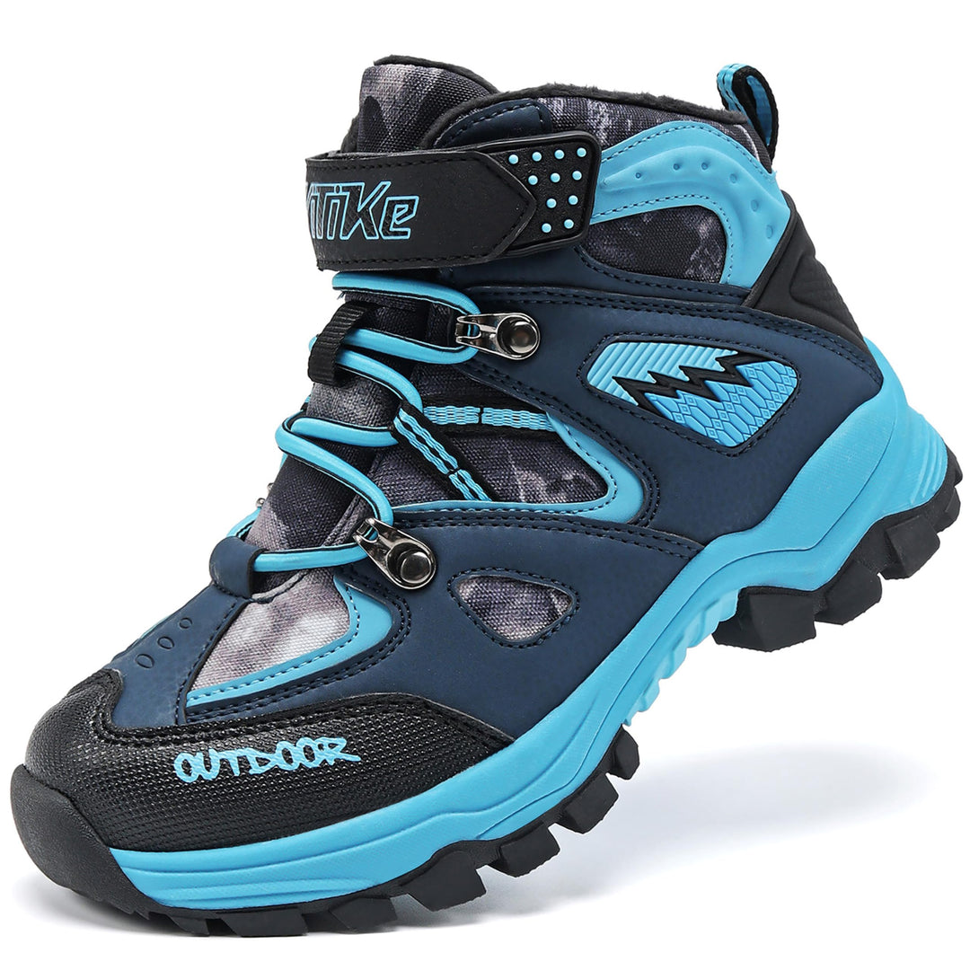 ASHION Jungen Winterschuhe Kinder Winterstiefel gefüttert und wasserdicht – rutschfeste Outdoor Wand