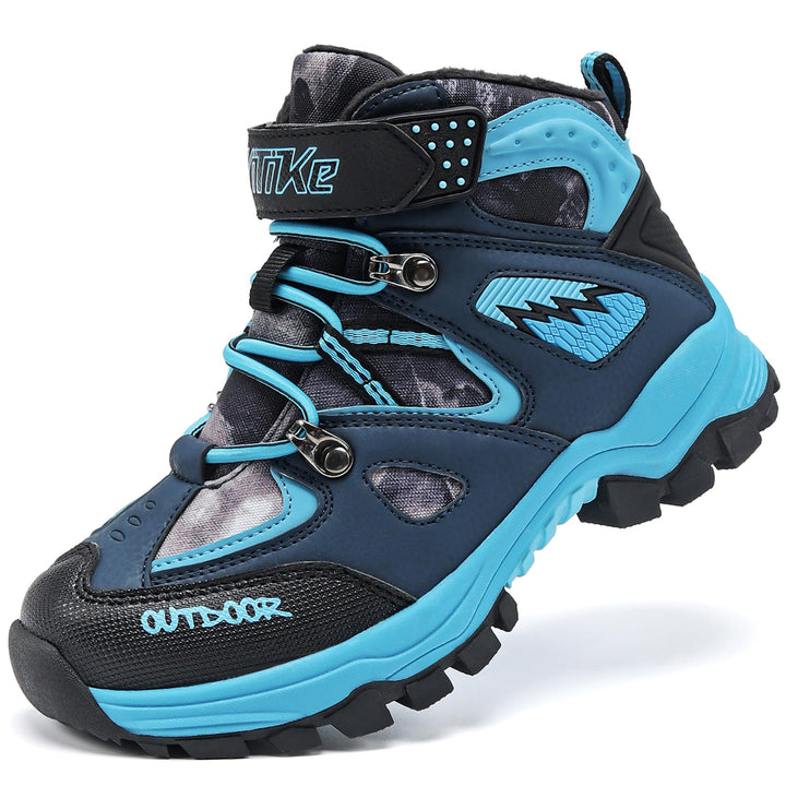 ASHION Jungen Winterschuhe Kinder Winterstiefel gefüttert und wasserdicht – rutschfeste Outdoor Wand