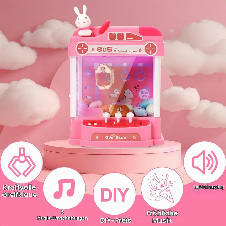 Mini Greifmaschine Candy Doll Mit Lenkrad Gachapon Grabber Süssigkeiten Greifautomat mit Münzschiebe