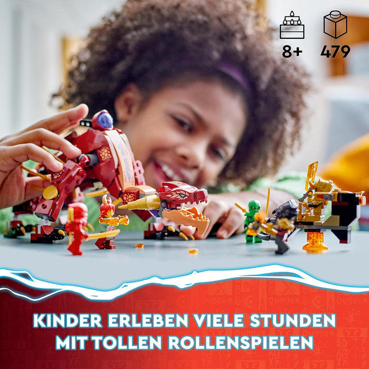 LEGO 71793 NINJAGO Wyldfires Lavadrache Fabelwesen verwandlungsfähiges Spielzeug, Drachen-Serie Set