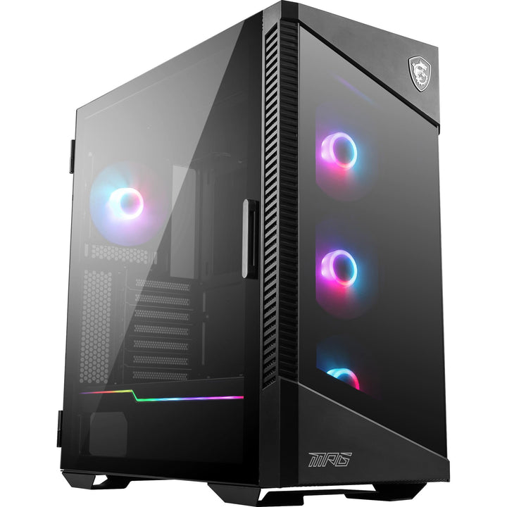MSI MPG VELOX 100R Mid-Tower PC-Gehäuse, geeignet für E-ATX Mainboards, Front aus gehärtetem Glas, 4