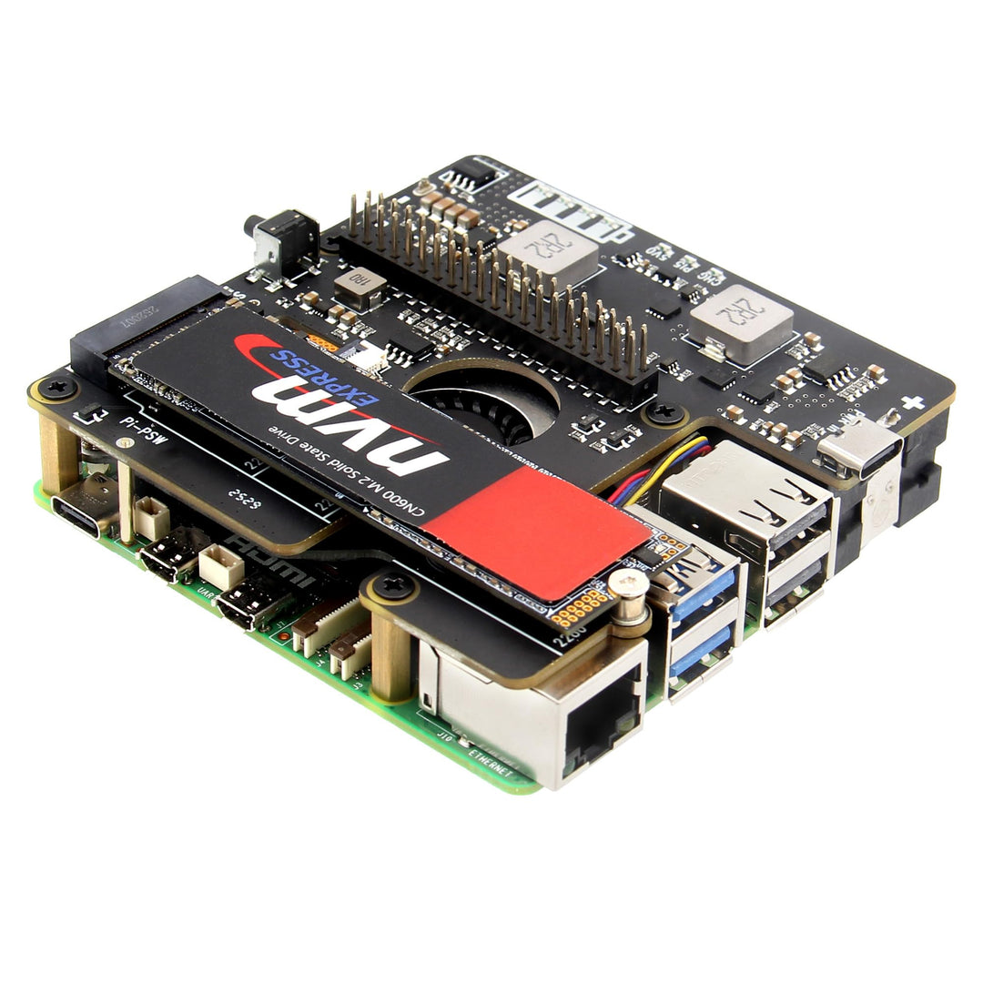 Geekworm X1208 UPS für Raspberry Pi 5 mit NVMe SSD (2280/2242/2230) Erweiterung | 5,1V/5A Ausgang |