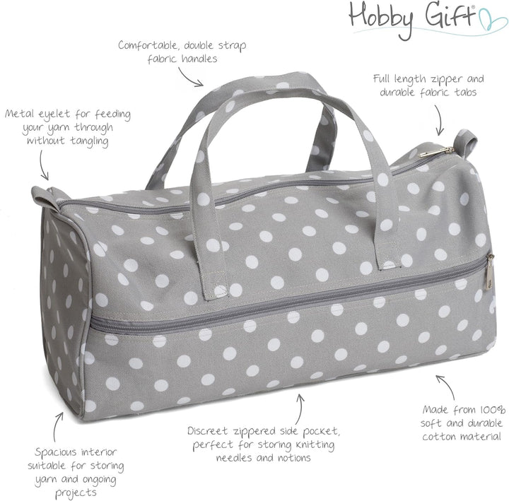 Hobby Gift Sewing Machine Bag Stricktasche, Baumwollmischung, Grau, 16 x 43 x 19cm Grauer Fleck, Gra