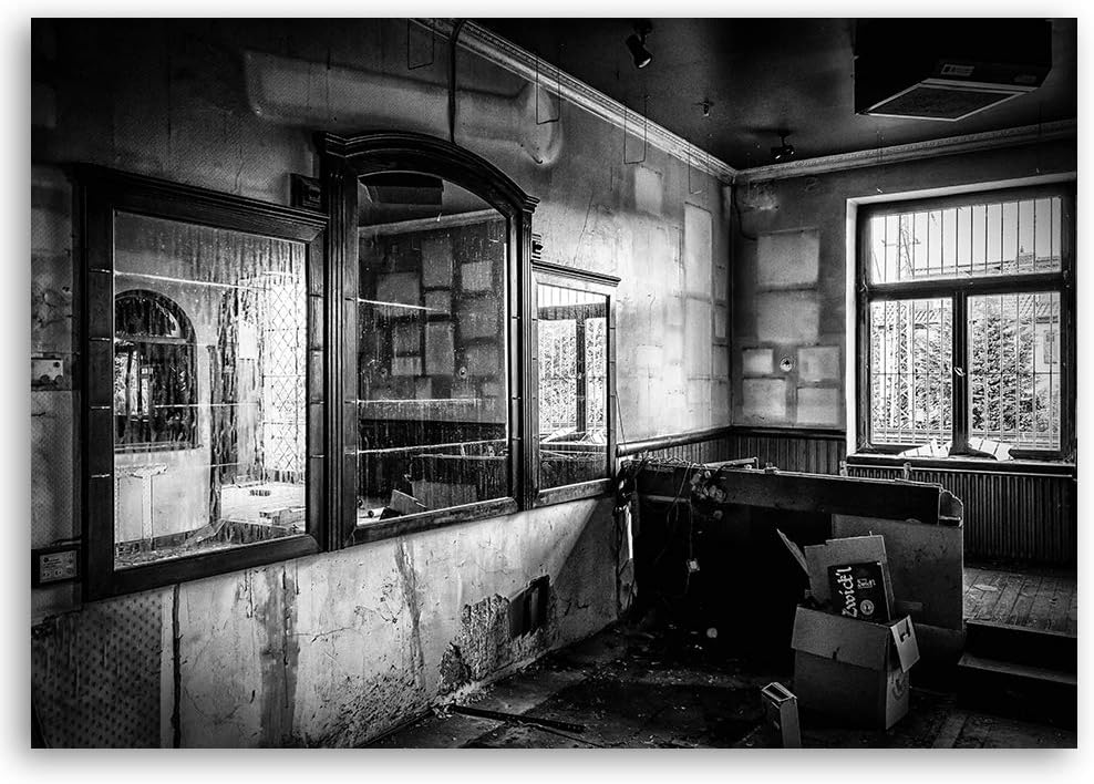 Feeby Leinwandbild XXL für Wohnung Wandbild Kunst schwarz-weiss 120x80 cm Leinwandbild 120x80 cm Sch