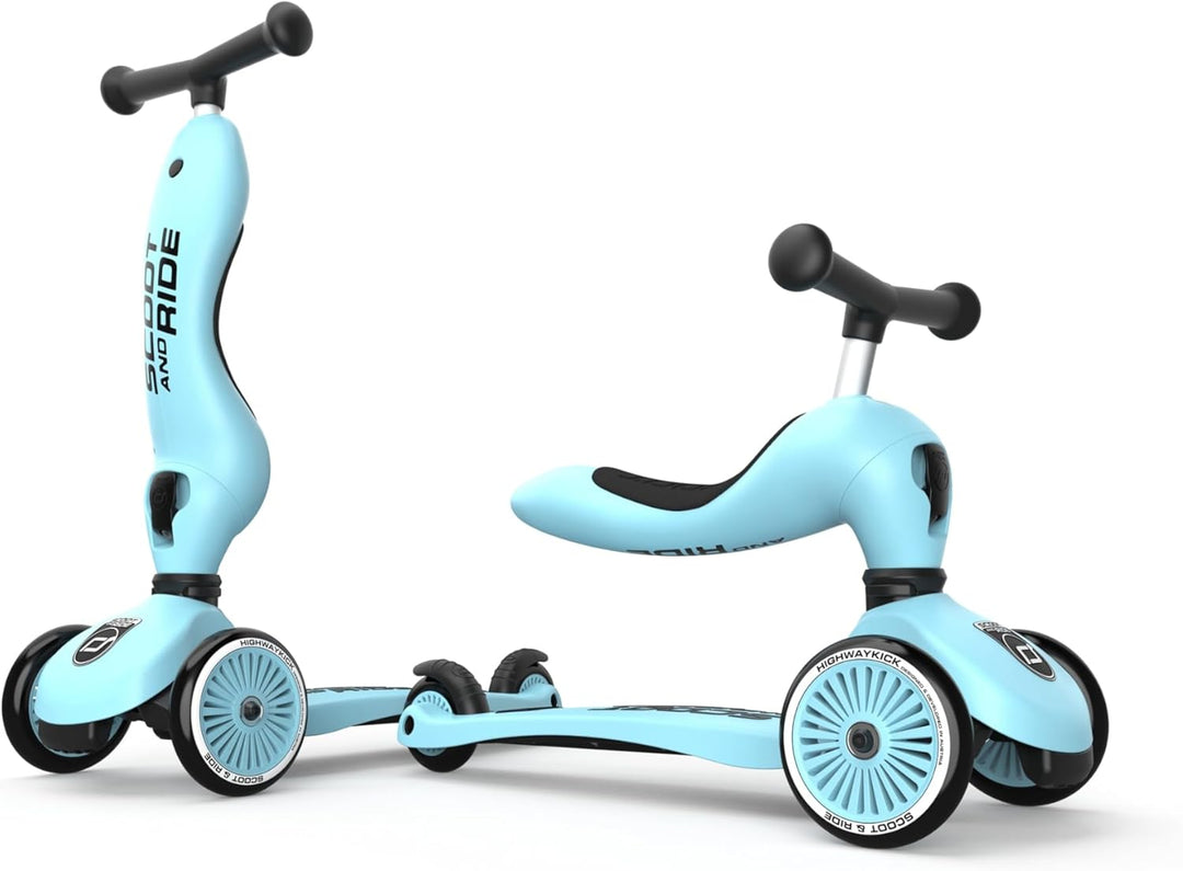 Scoot & Ride Unisex – Babys Highwaykick 1 Kickboard mit Sitz Blau Einheitsgrösse Single, Blau Einhei