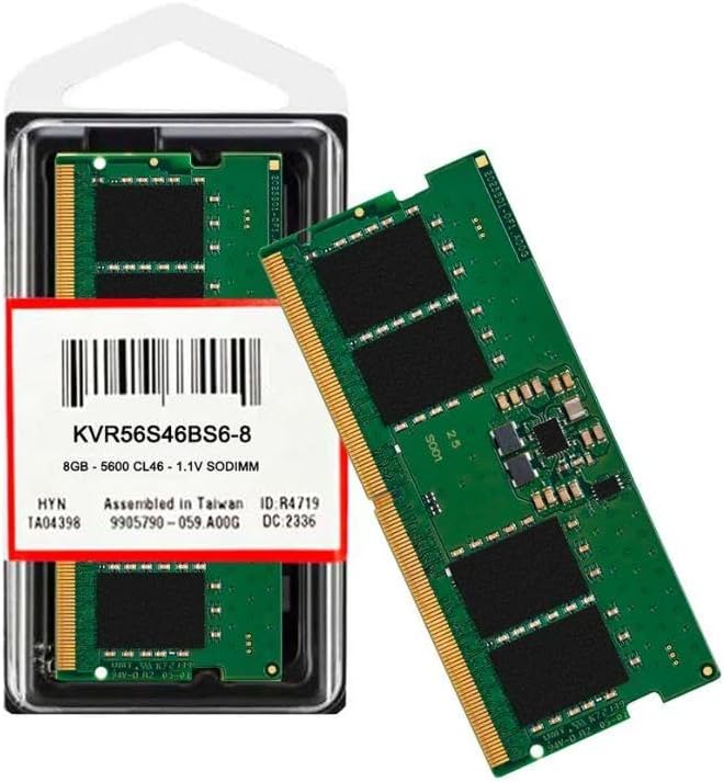 Kingston ValueRAM 8GB 5600MT/s DDR5 Non-ECC CL46 SODIMM 1Rx16 KVR56S46BS6-8 Laptop-Speicher 8GB 5600