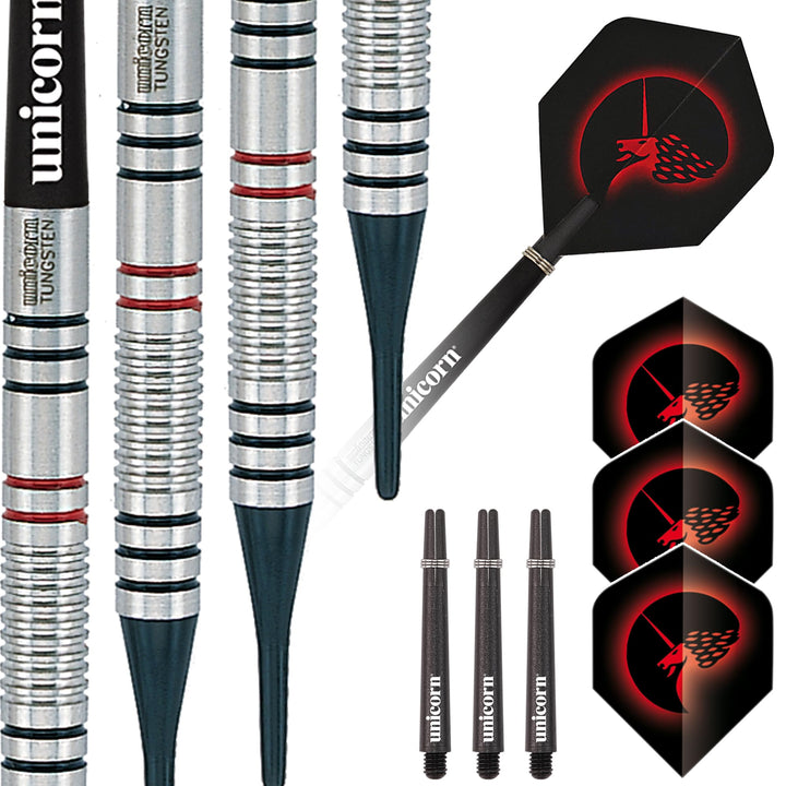 Unicorn Core Plus Wolfram Dart Set 80/60% Wolfram Stahlspitze & Soft Tip 17g bis 27g Unicorn Core Pl