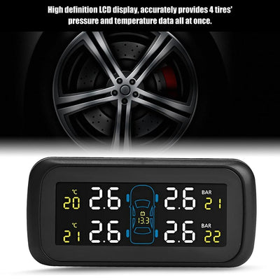 OUKENS Reifendruck-Überwachungssystem, Auto-TPMS-Reifendrucksensor mit LCD-Display-Monitor, 4 intern