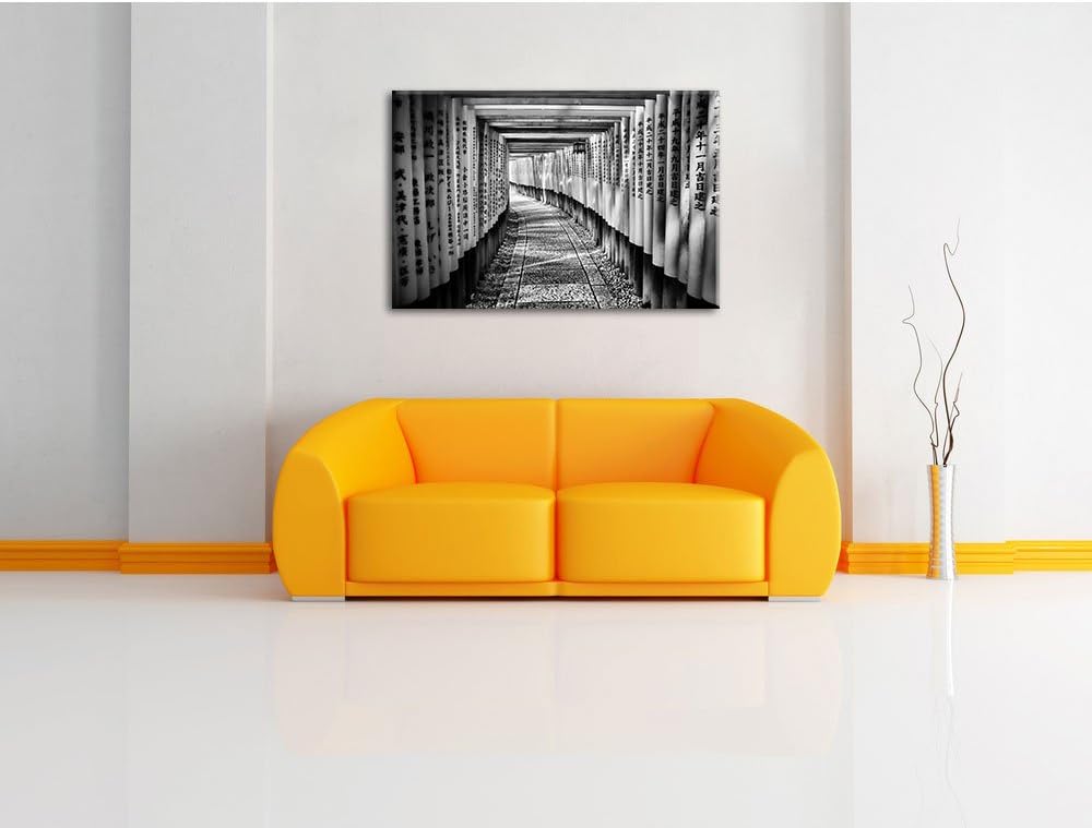 Pixxprint Japanischer Tempel als Leinwandbild/Grösse: 100x70 / Wandbild/Kunstdruck/fertig bespannt,