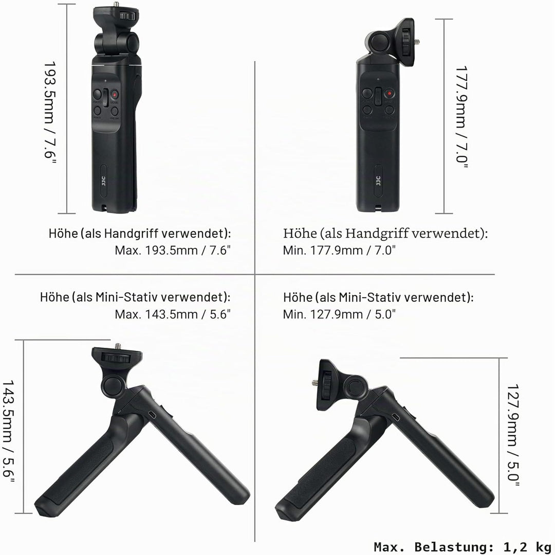 JJC 2 in 1 Schiessgriff Remplacer pour Sony GP-VPT1, Remplacer pour Sony GP-VPT1