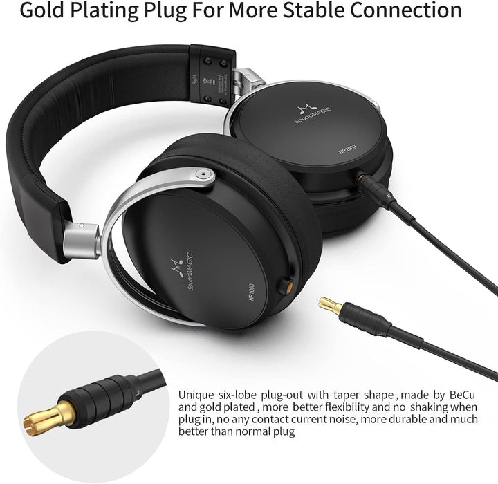 SoundMAGIC HP1000 Wired Over-Ear Headphones, HiFi Stereo Professional Premium Headphones, Noise Isol