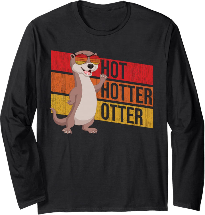 Lustiges Vintage Hot Hotter Otter Langarmshirt