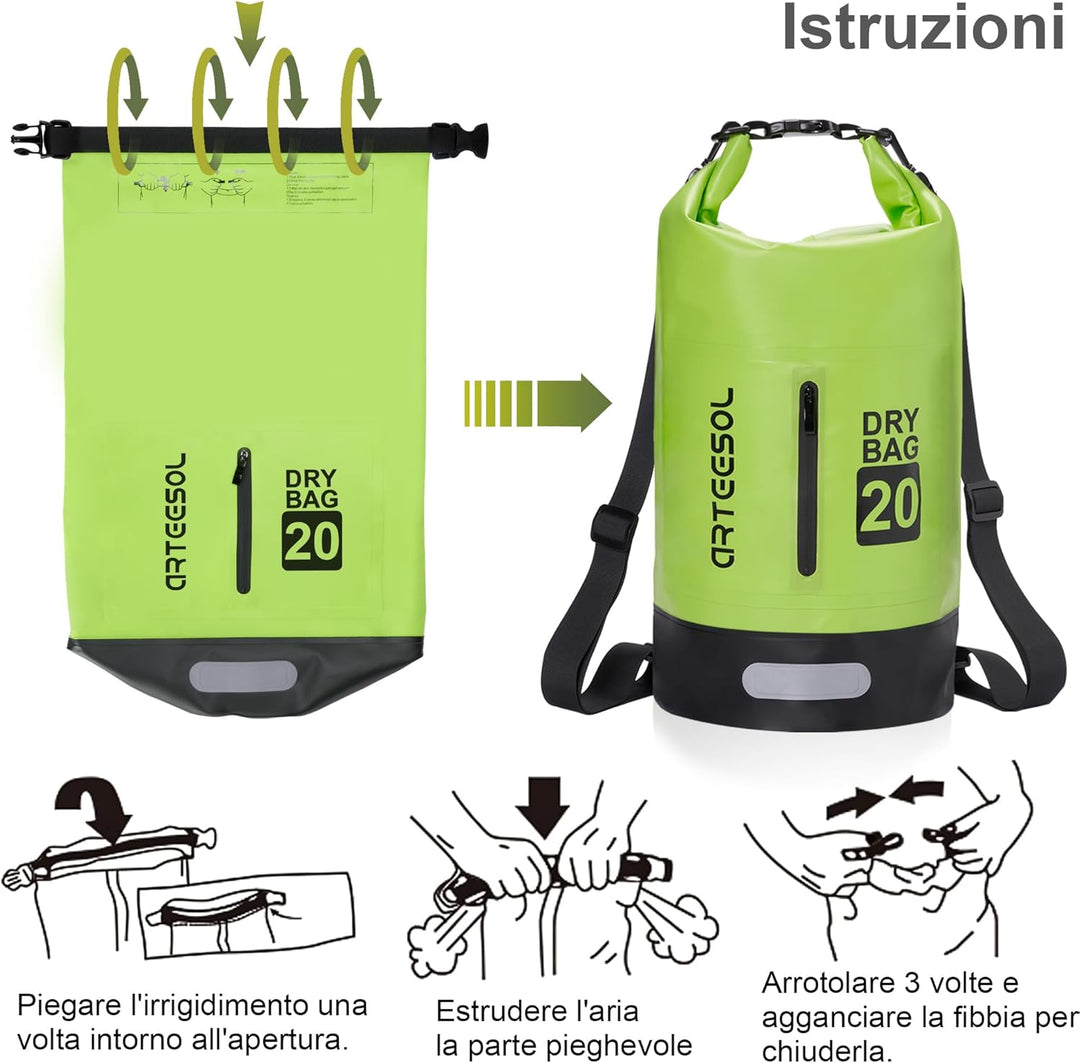 Dry Bag - 5L 10L 20L 30L Waterproof trockener Beutel/Sack wasserdichte Tasche mit Langem justierbare