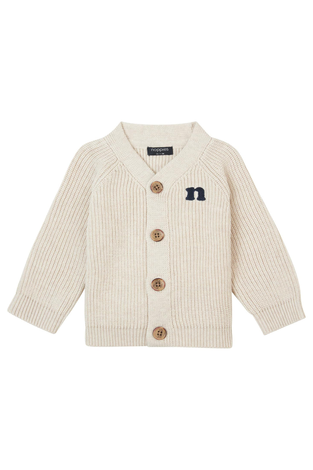 Noppies Baby-Jungen Boys Cardigan Garde Long Sleeve Strickjacke 50 Oatmeal Melange - P611, 50 Oatmea