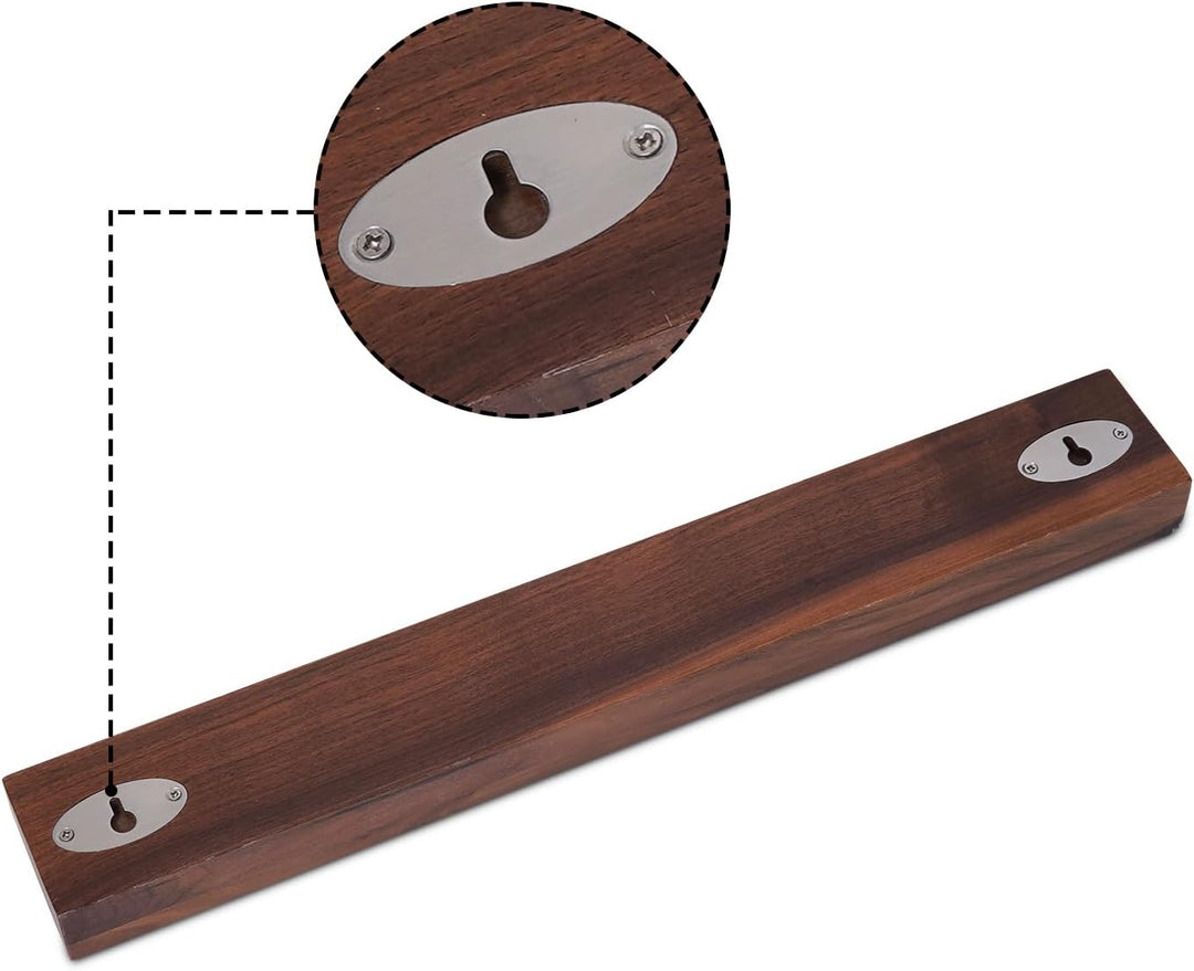 zayiko Magnetleiste Messer aus Nussbaumholz, 50cm x 7cm, XL Messerhalter magnetisch für bis zu 10 Me