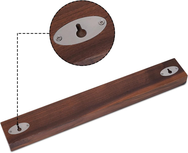 zayiko Magnetleiste Messer aus Nussbaumholz, 50cm x 7cm, XL Messerhalter magnetisch für bis zu 10 Me