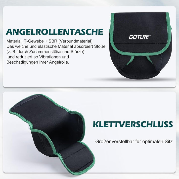 Goture Angelset Komplett (24T Carbon), 2 Teleskop-Brandungsrute aus Kohlefaser & Spinnrolle mit 9+1