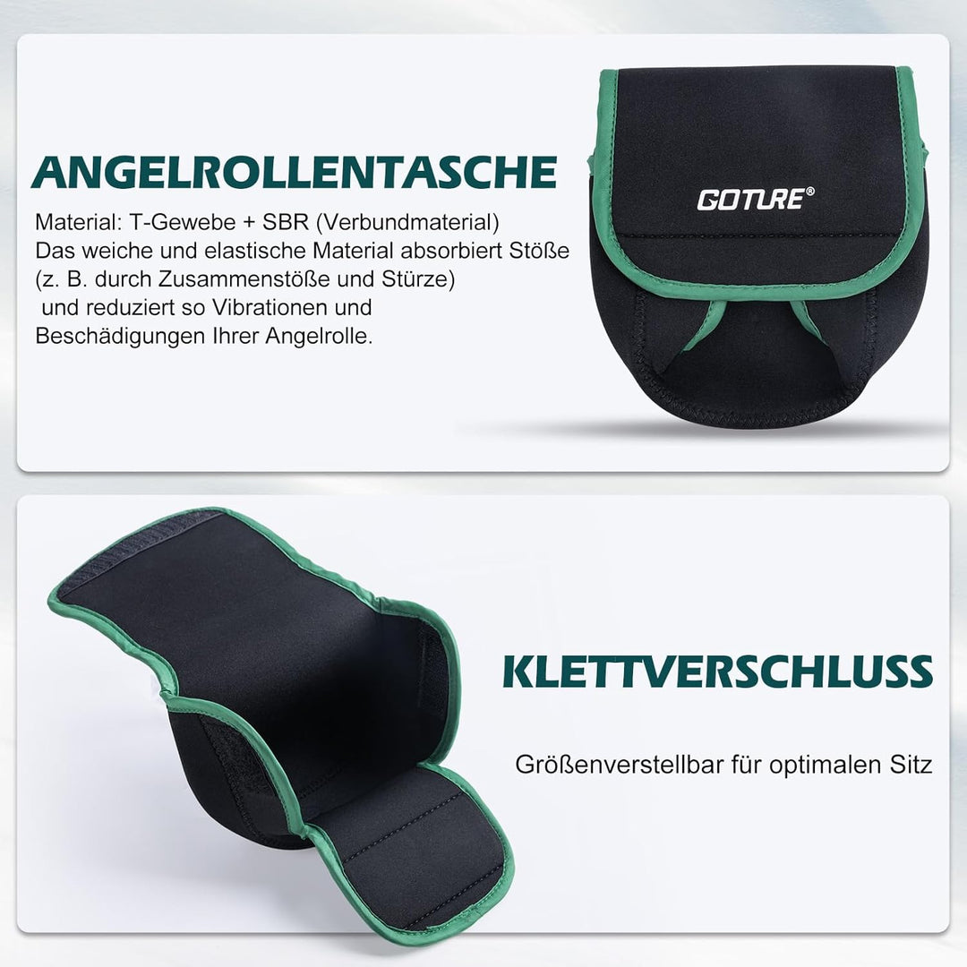 Goture Angelset mit 2 Teleskop-Angelruten,1,8m/2,1m/2,4m/2,7m I Angelrute Set Komplett 2 5.2:1 Spinn