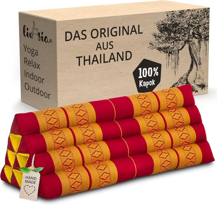 livasia Rückenstützkissen breit für Paare, Dreieckskissen für Garten und Balkon, Keilkissen mit Kapo