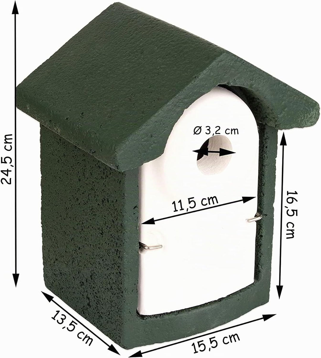 BigDean 2X Nisthöhle aus Holzbeton - Nistkasten für Vögel - Meisen Meisenkasten Einflugloch 32 mm Vo