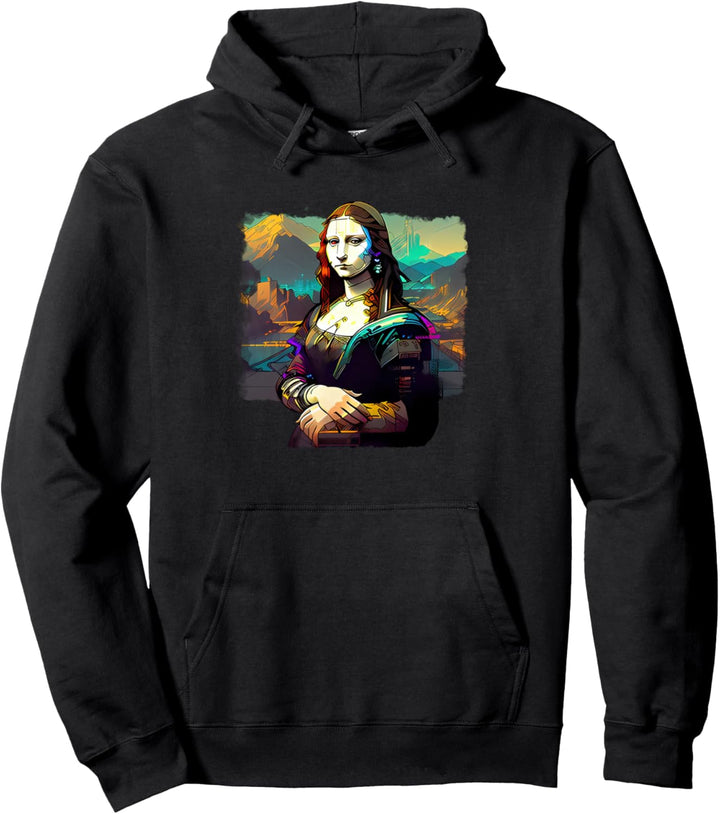 Cyberpunk-Ästhetik - Cyberpunk Mona Lisa - Berühmte Malerei Pullover Hoodie