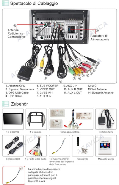 ACAVICA 2+32GB 9 Zoll Android 12 Radio für Toyota RAV4 2003-2006 GPS Navigator Sat NAV mit Wireless