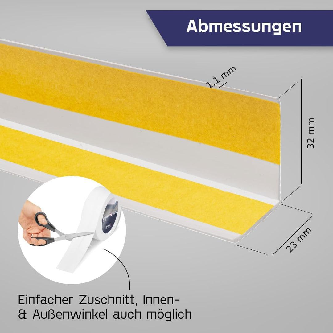 HOLZBRINK Weichsockelleiste selbstklebend BIRKE Knickleiste, 32x23mm, 25 Meter 25m Birke, 25m Birke