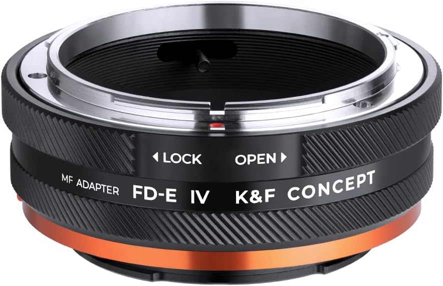 K&F Concept Lens Mount Adapter FD-NEX IV Manueller Fokus Kompatibel mit Canon FD & FL 35 mm Objektiv
