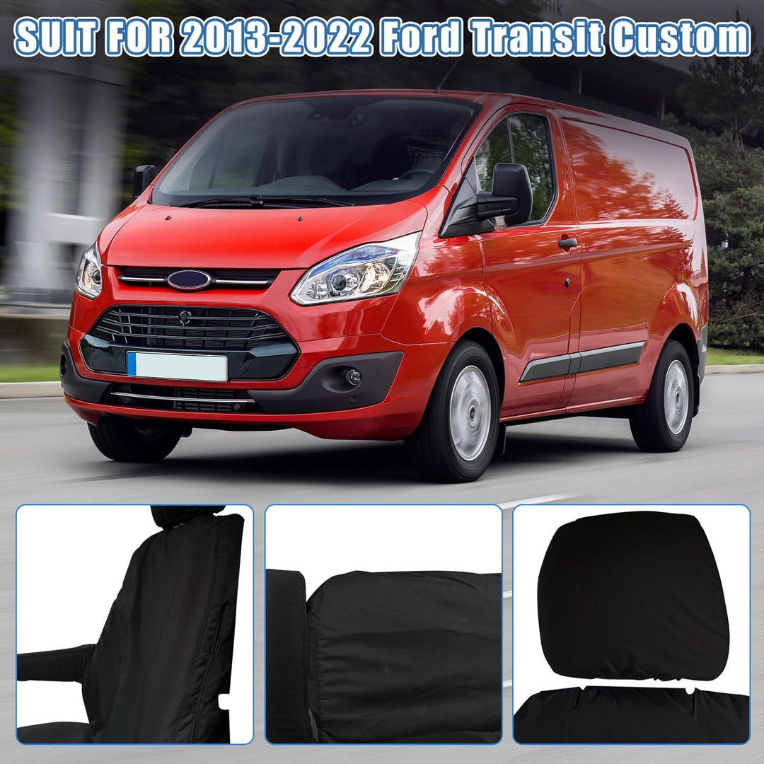 Soekodu Sitzbezüge kompatibel mit Ford Transit Custom 2013-2022 (3 Sitzer), 8er-Set Wasserdichter Vo