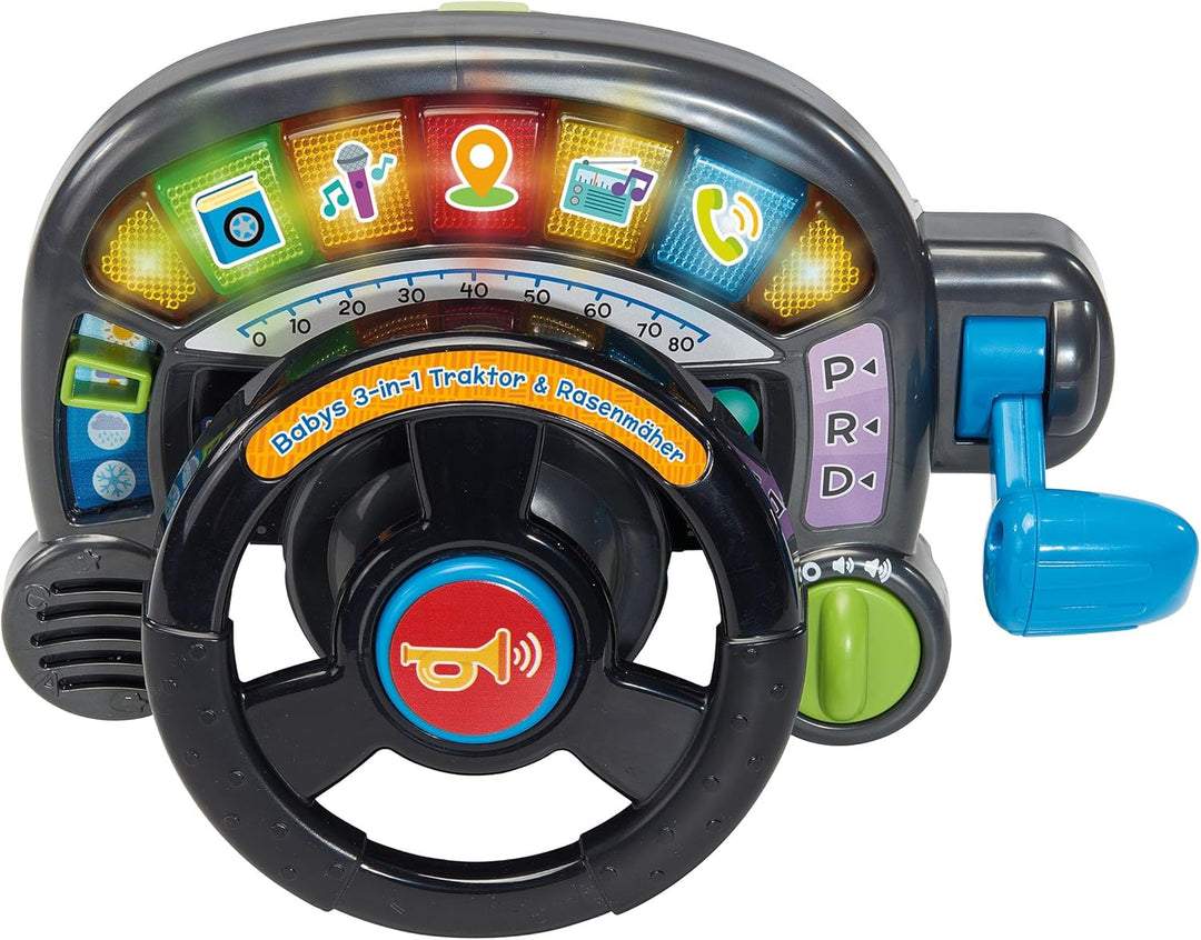 Vtech Baby - Babys 3-in-1 Traktor und Rasenmäher – Interaktives Spielzeug mit Musik, Geräuschen und