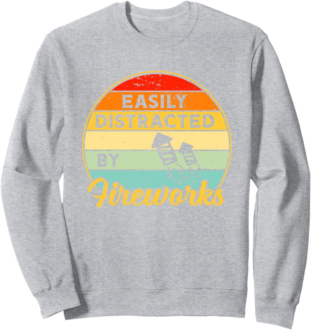 Fourth Of July leicht abgelenkt durch Feuerwerk Funny Americ Sweatshirt