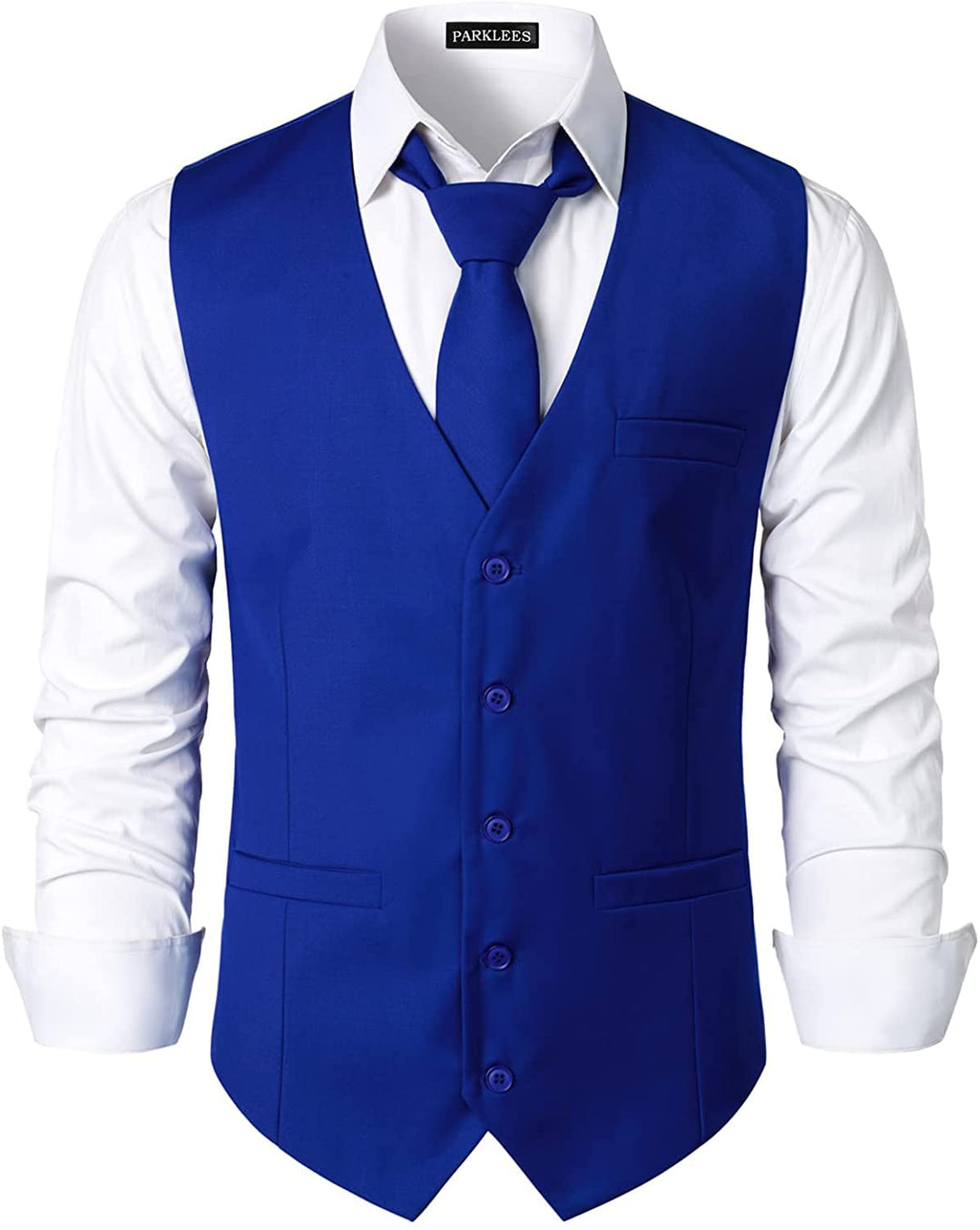 PARKLEES Herren Hipster Urban Design Business Formale Weste Slim Fit Anzug Smoking Kleid Weste S Kön