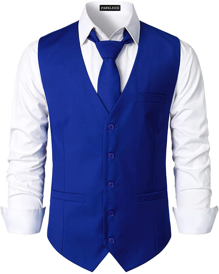 PARKLEES Herren Hipster Urban Design Business Formale Weste Slim Fit Anzug Smoking Kleid Weste S Kön