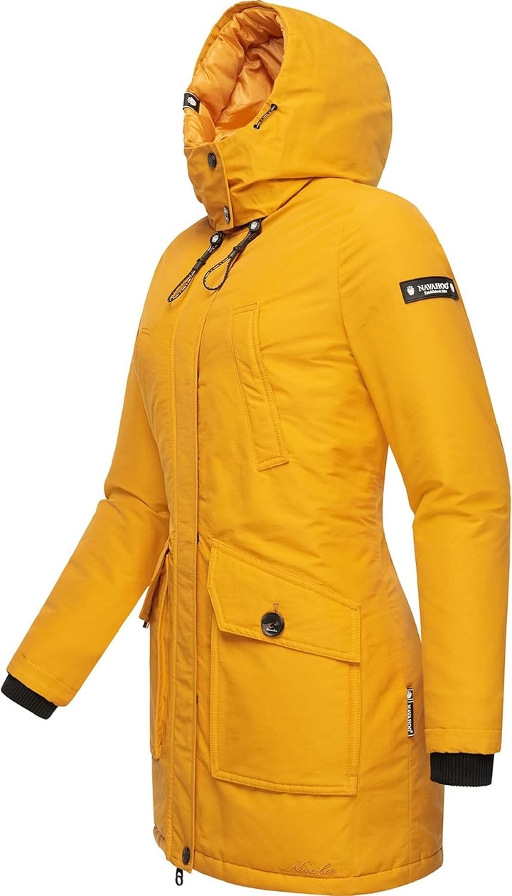 Navahoo Damen Warmer Winter Kurzmantel Blizzardstorm XS-3XL XS Gelb, XS Gelb