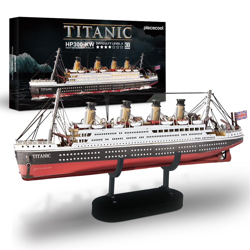 Piececool 3D Puzzle Metall, Titanic für Modellbausatz Erwachsene, 3D-Puzzles zu Bauen, BAU, Bastel-K