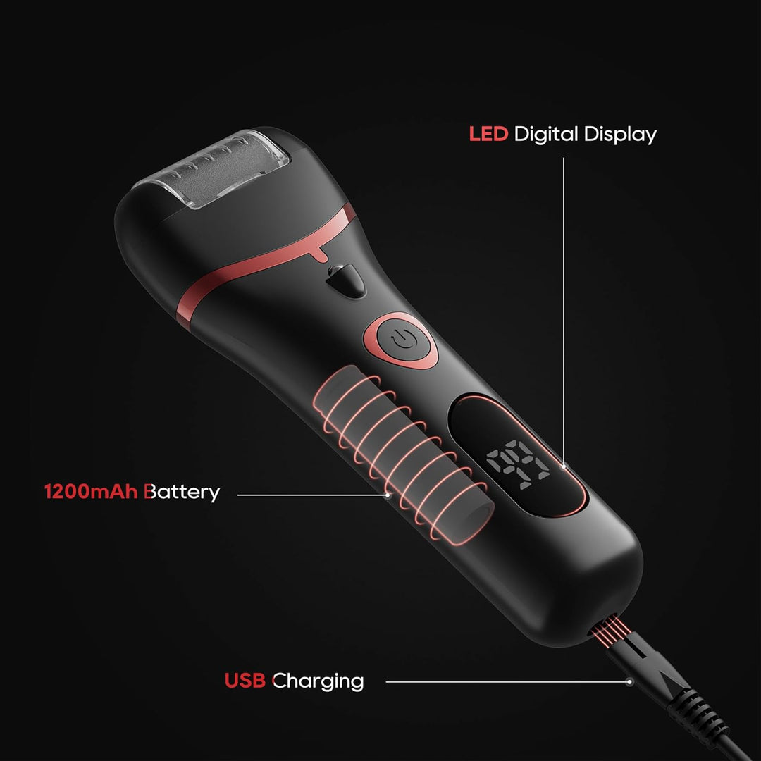 Hornhautentferner Elektrisch, Hornhaut Entfernen fuss Wiederaufladbar,Pedi Vac mit 3 Ersatzwalzen 2