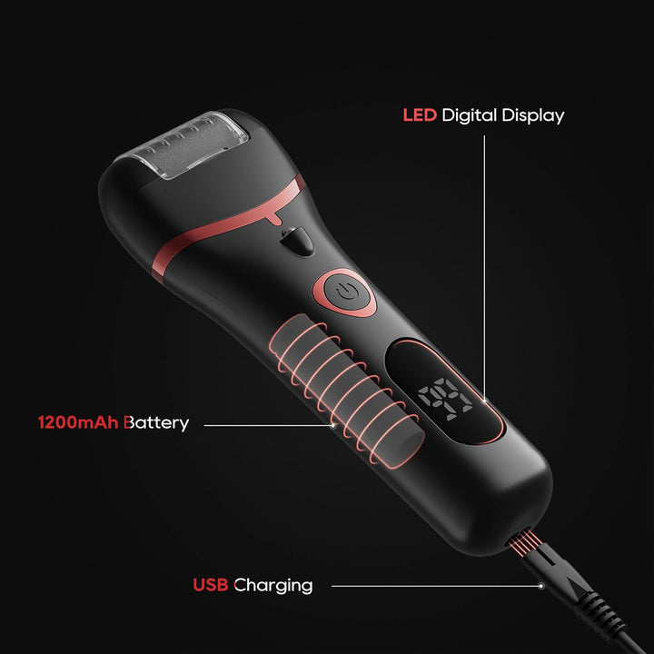 Hornhautentferner Elektrisch, Hornhaut Entfernen fuss Wiederaufladbar,Pedi Vac mit 3 Ersatzwalzen 2