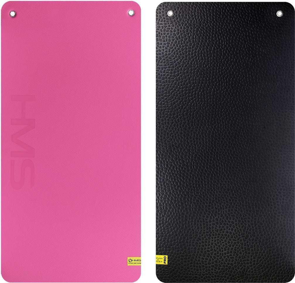 HMS Fitness Yoga Pilates Matte mit rutschfester Unterseite violett / schwarz, violett / schwarz