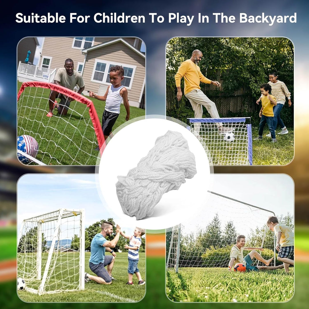 Cyrank Fussballnetz 12x6, Kinder-Fussballnetz für Ersatz-Tornetz und Fussballtorgurte, passend für 6