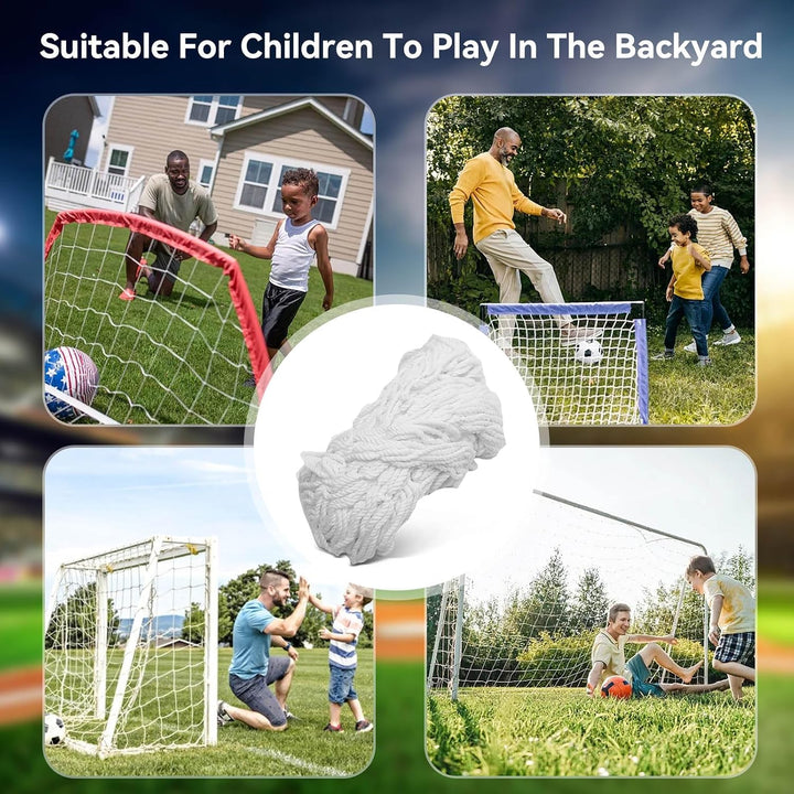 Cyrank Fussballnetz 12x6, Kinder-Fussballnetz für Ersatz-Tornetz und Fussballtorgurte, passend für 6