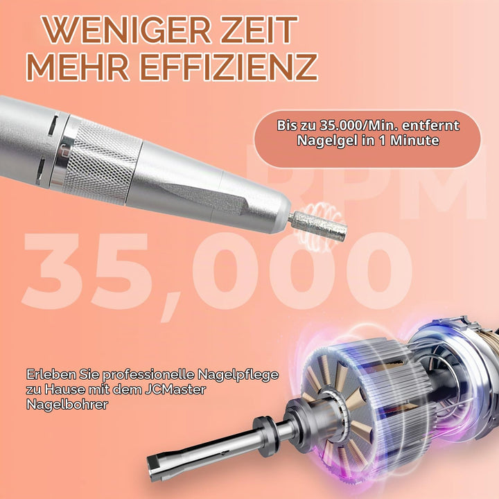 Nagelfräser JCMaster Profi, Fräser Nägel 35.000 U/Min, tragbare Elektrische Nagelfeile für Gelnägel